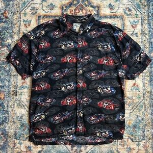 Vintage Big Dogs Racing All Over Print Button-up Shirt